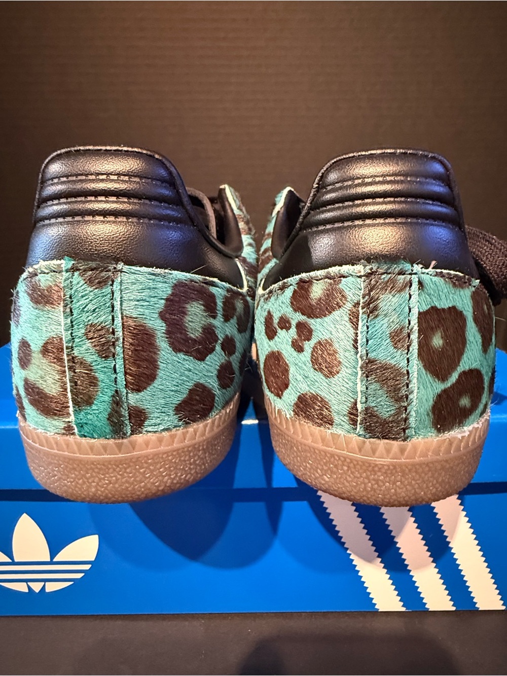 adidas Samba OG Sneakers in Turquoise and Black Leopard Print - Picture 5 of 5
